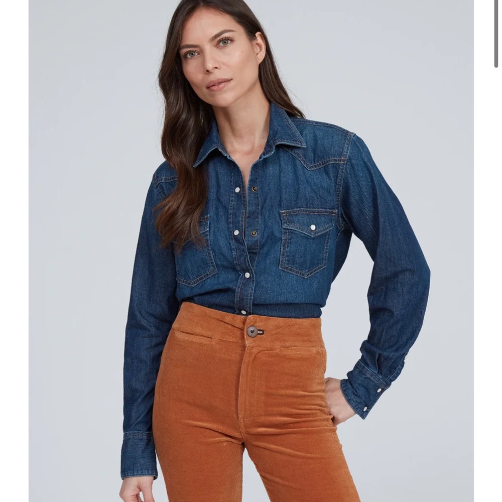 ASKK NY Women's Blue Button Down Shirt